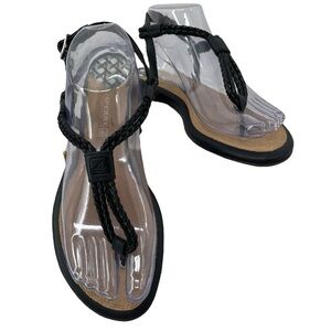 Sperry Lacie Black Braided Rope Thong Slingback Classic Everyday Beach Sandal  8
